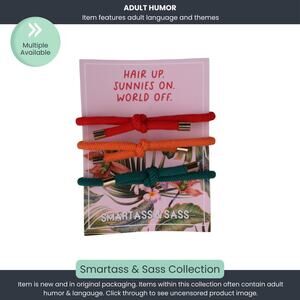 Hair Tie Bracelet Set – “Hair Up. Sunnies On. World Off.” (3 Pack)